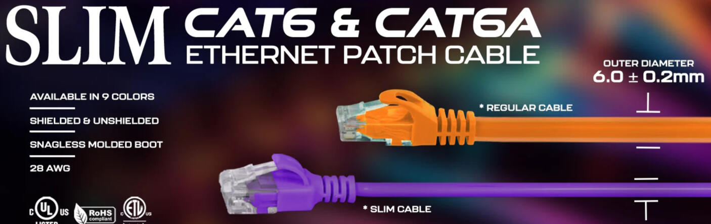 category 6A Slim Patch Cords